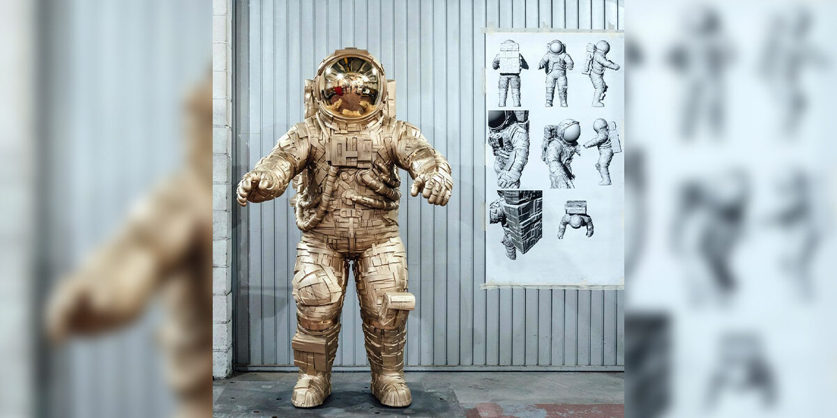 Michael Kagan's Unveils His Astronaut Sculpture At AMFAR Gala Cannes